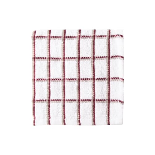 Ritz® Café Terry Dish Cloth, Check Windowpane, 12x12, 0.85lbs/dz, Brick/Putty